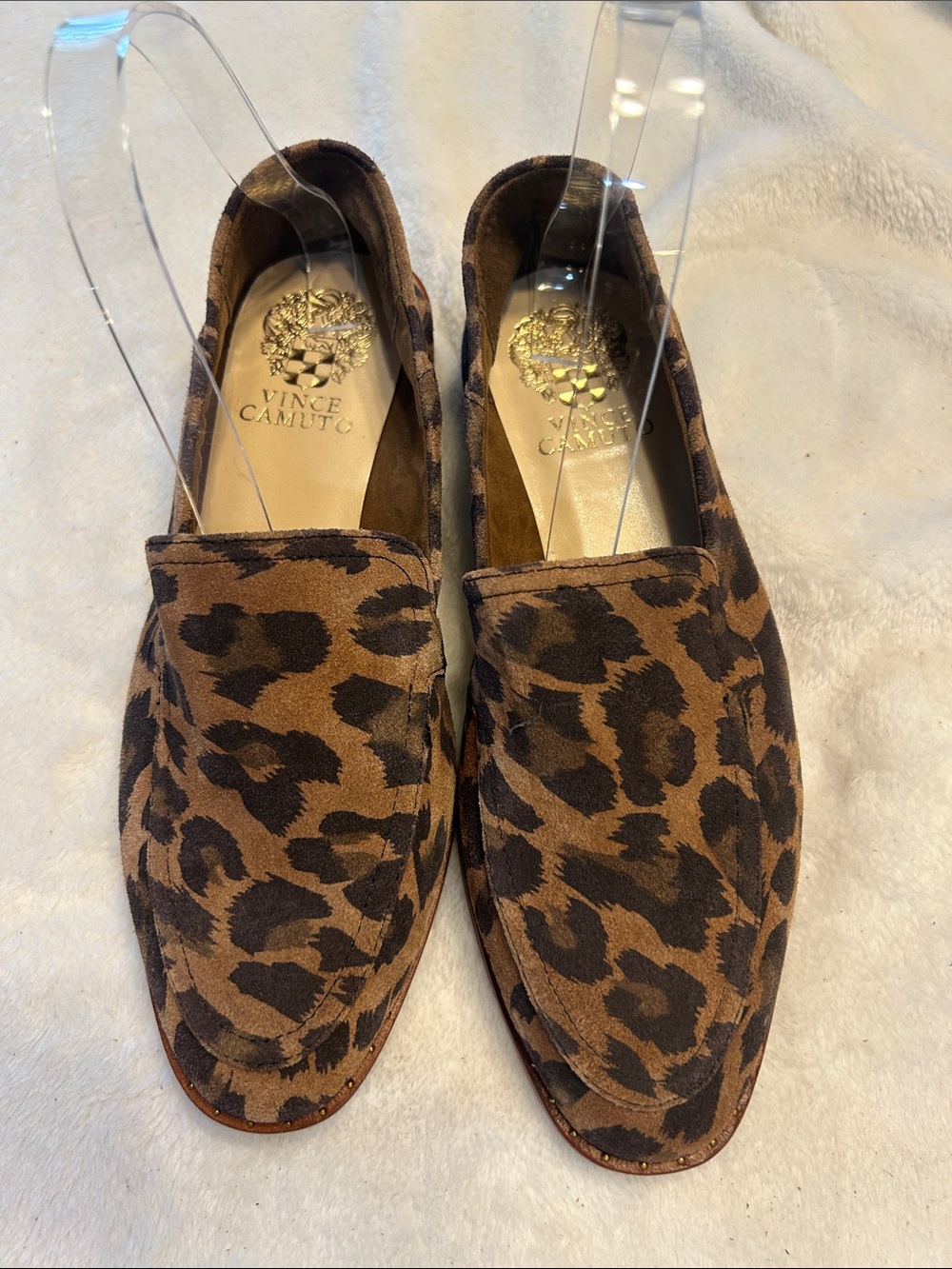 Vince Camuto Brown Leopard-Print Slip-On Loafers